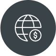 Money globe icon